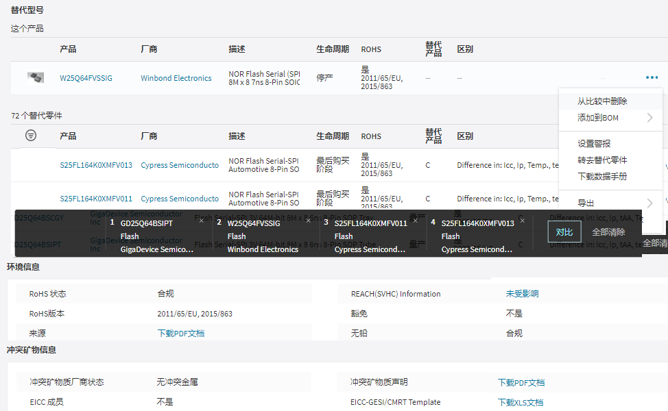 P5零件搜索：可替代的产品型号