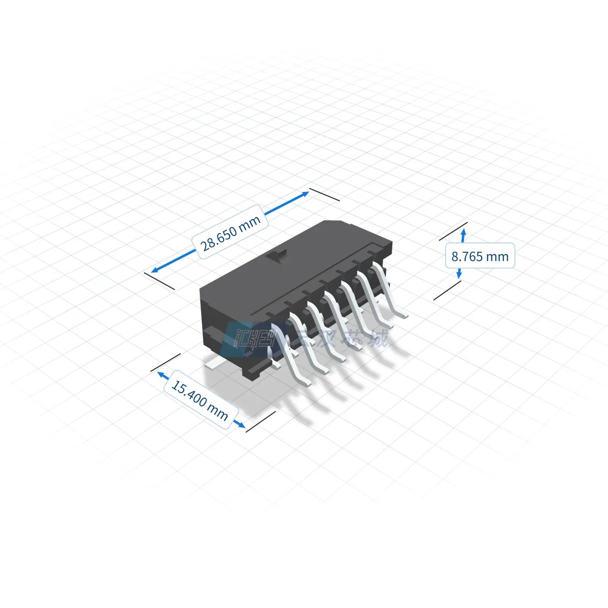 MOLEX 矩形连接器 - 针座 - 公插针 430451411