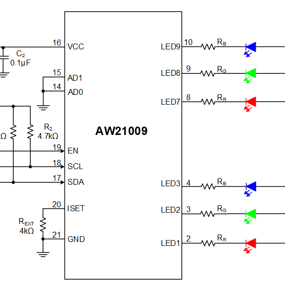 AWINIC/上海艾为电子 LED驱动器 AW21009QNR